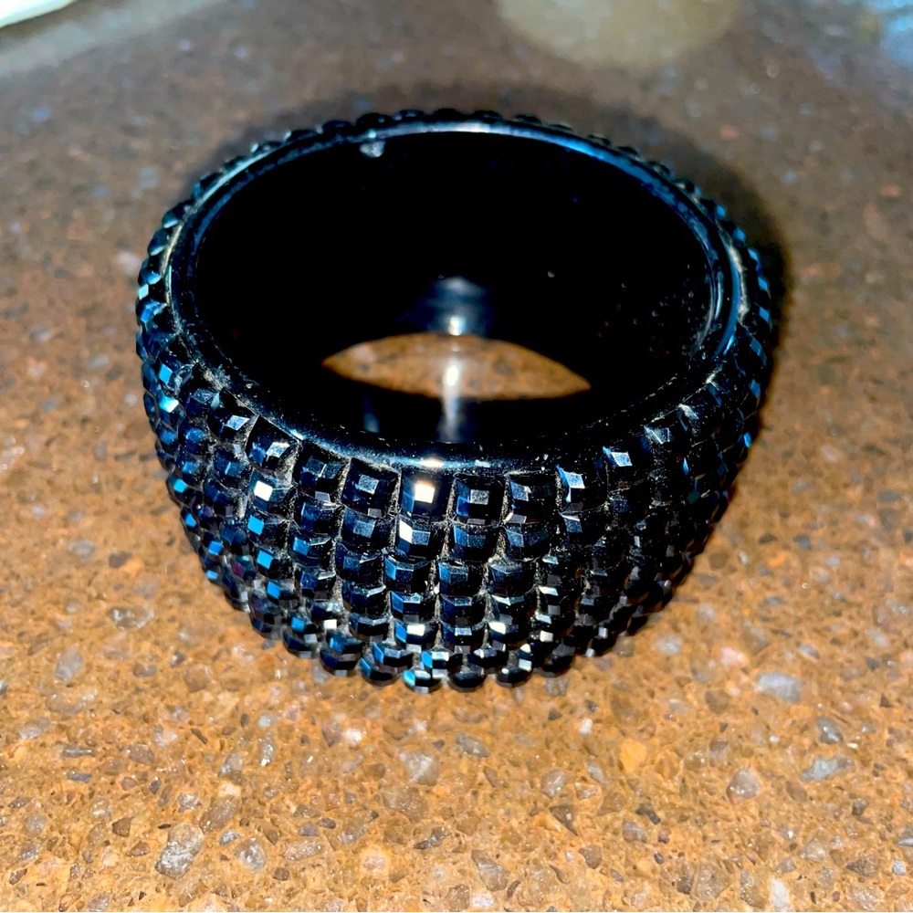 Preowned Black Rhinestone Arm Candy